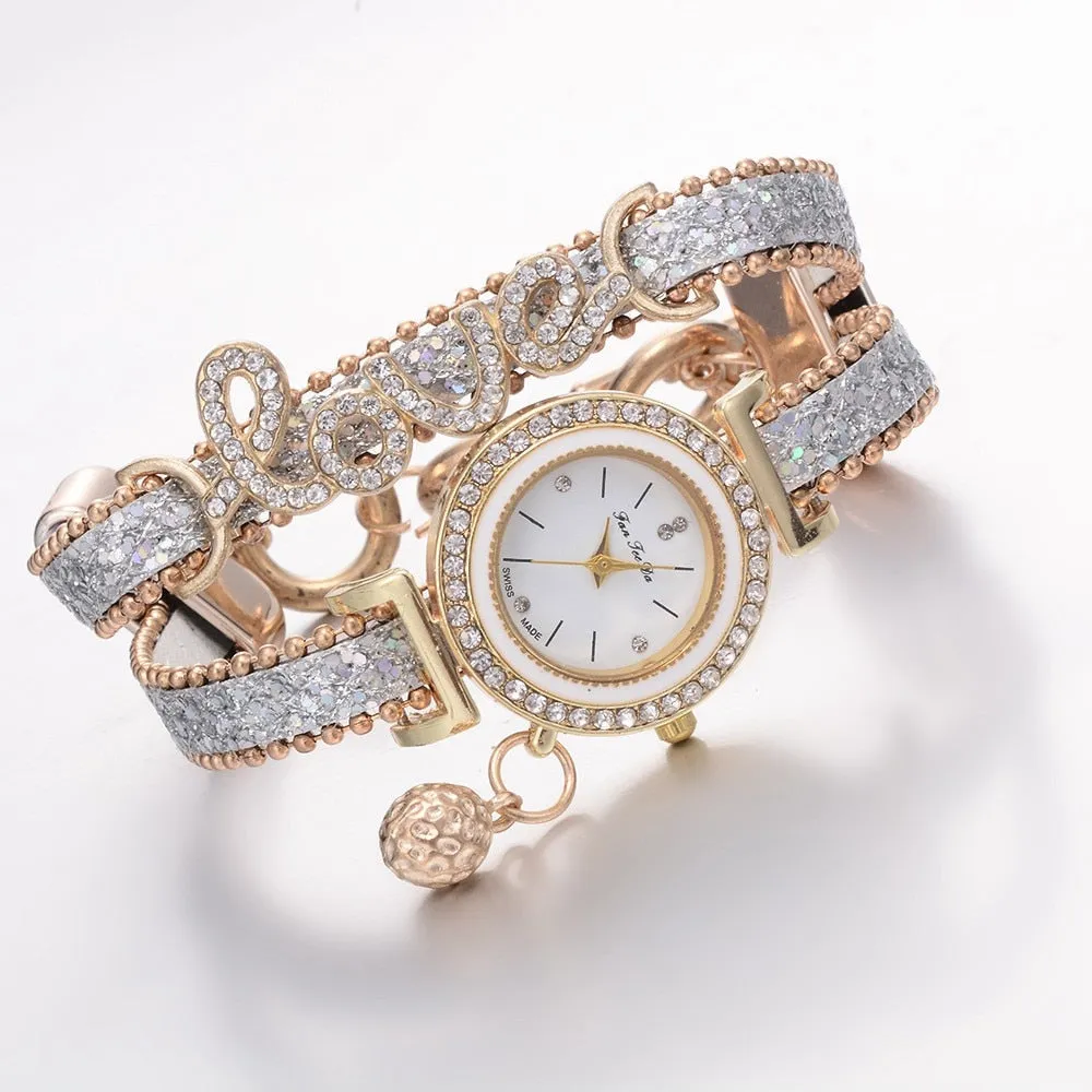 Luxurious Crystal "LOVE" Watch