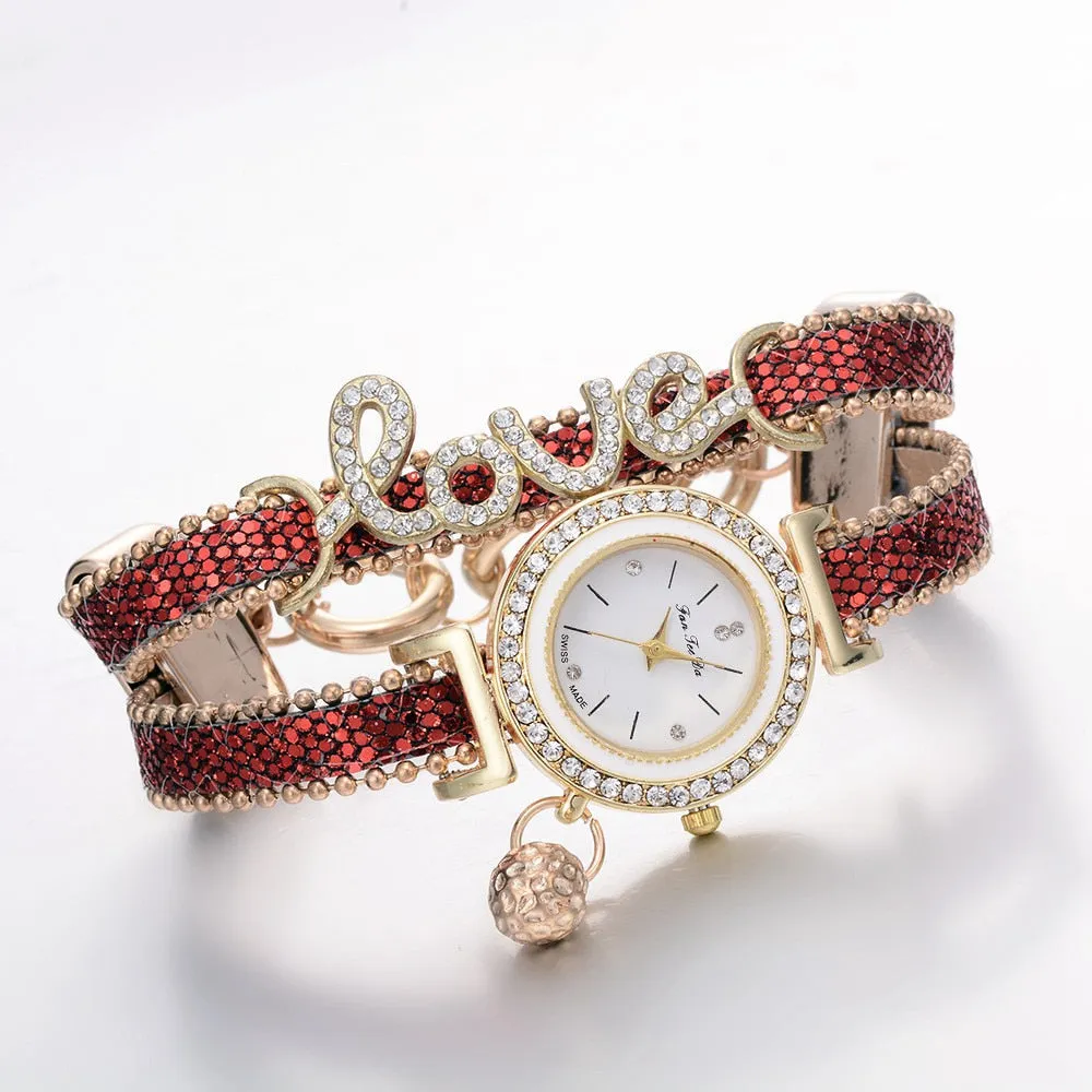 Luxurious Crystal "LOVE" Watch