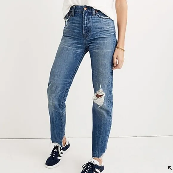 Madewell The Perfect Summer Jean Destructed Edition High Rise Raw Hem Jean