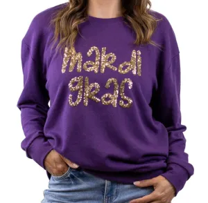 Mardi Gras Sequin Sweatshirt