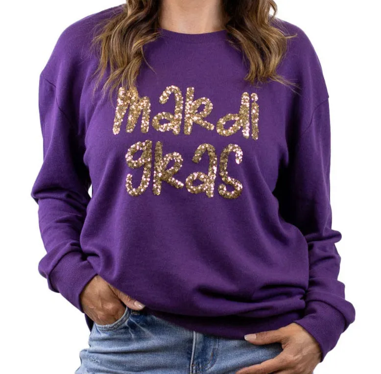Mardi Gras Sequin Sweatshirt