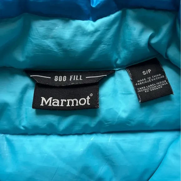 Marmot Women's Blue Puffer Jacket 800 fill