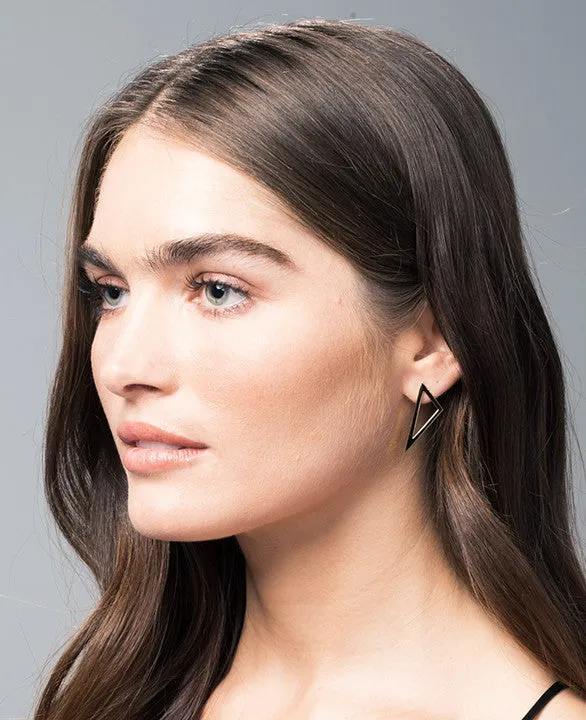 Medium All Diamond Triangle Earrings | White Gold
