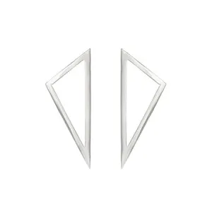 Medium Triangle Earrings | White Gold