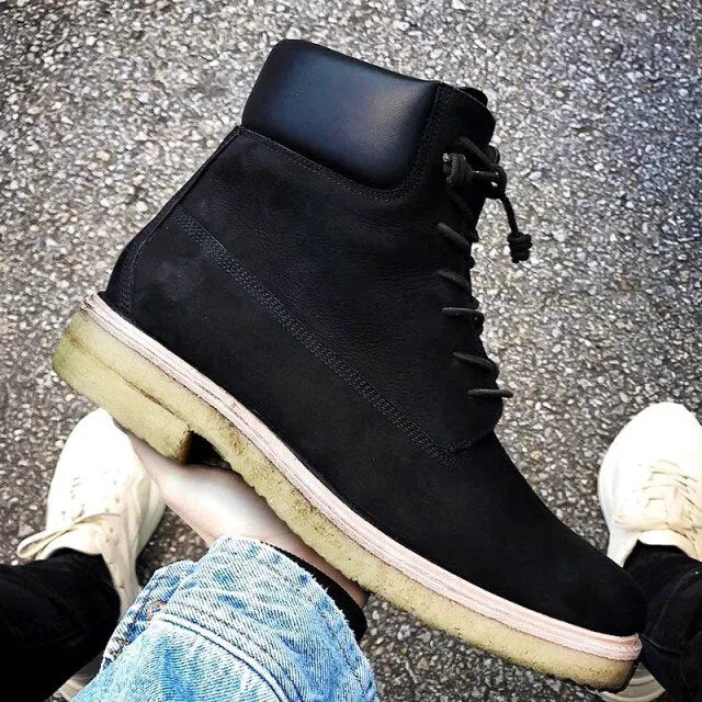 Mens Warm Fleece Lining Snow Boots  Safety Shoes