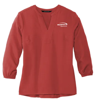 Mercer Mettle® Women's Stretch Crepe 3/4-Sleeve Blouse (Murphy)