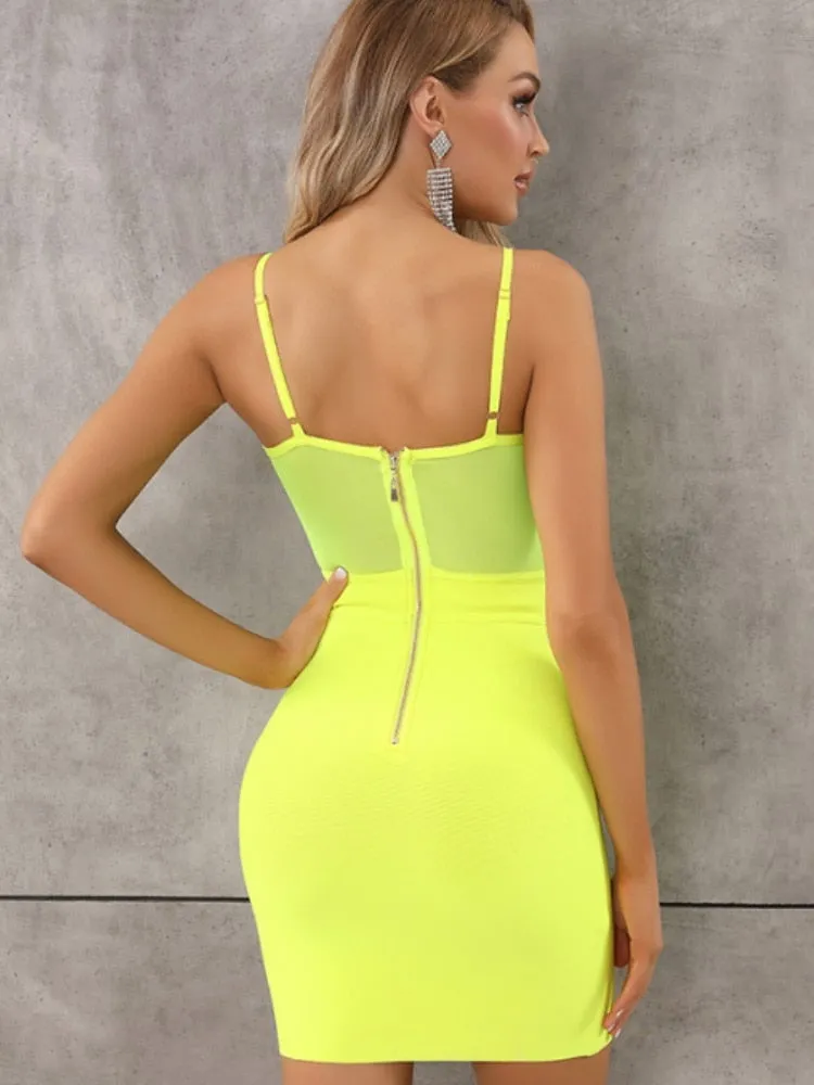Mesh Lacing Bandage Dress