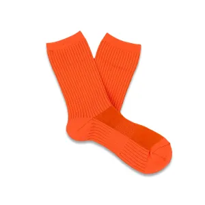 Mesh Neon Crew Socks - Orange  (Women's)