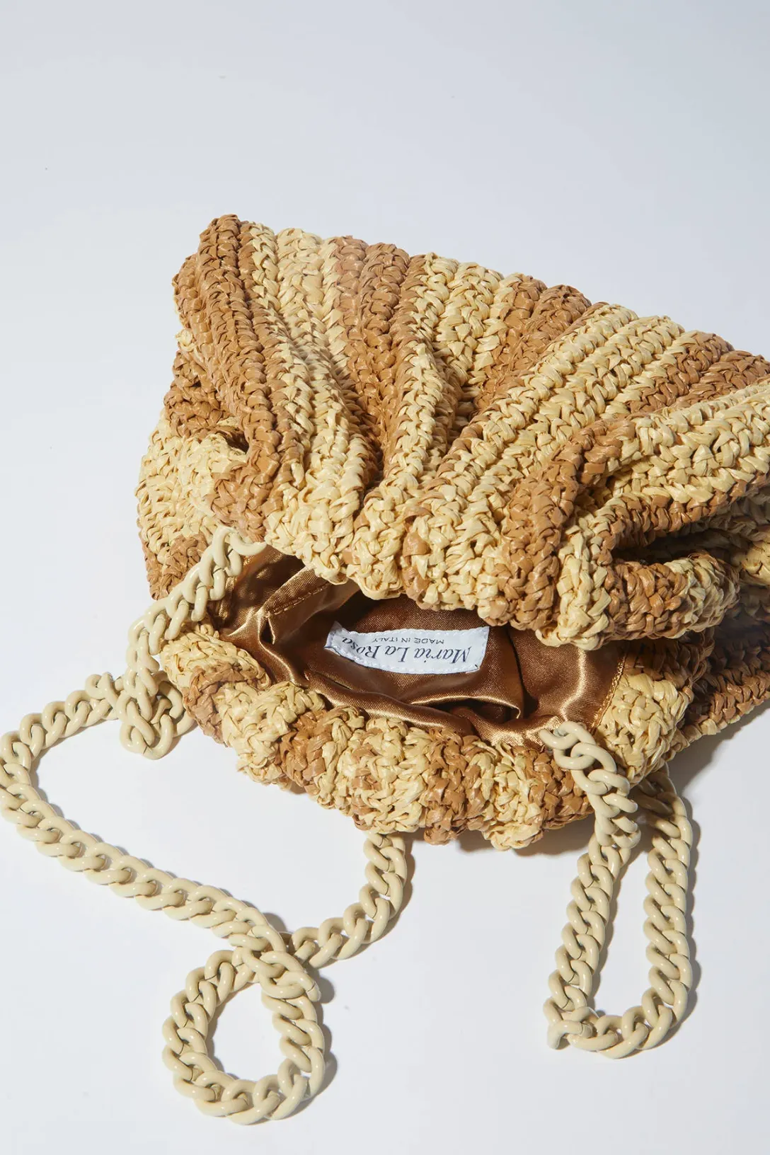 Mini Game Crochet Stripe Bag | Natural