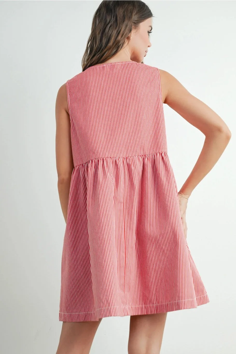 Mini Red Stripe Bowknot Dress
