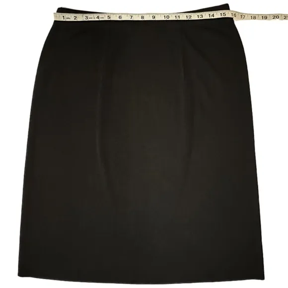 MISOOK | Straight Knit Skirt Black Below The Knee Pull On Elastic Waist