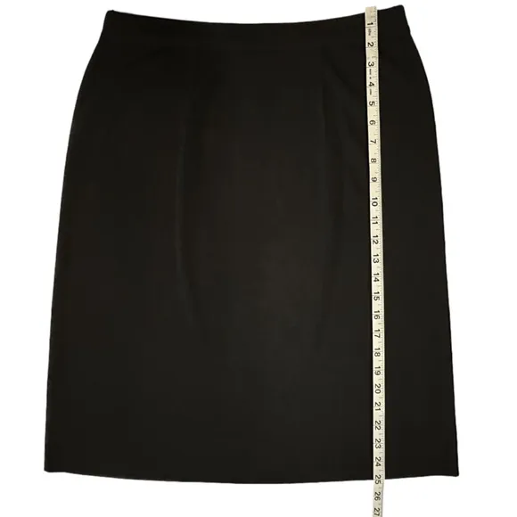 MISOOK | Straight Knit Skirt Black Below The Knee Pull On Elastic Waist