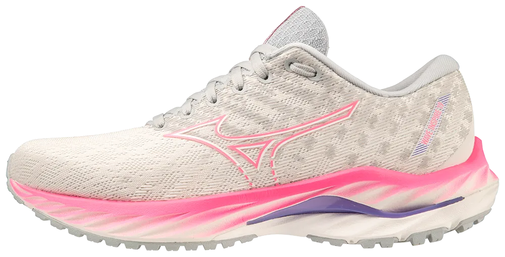 Mizuno Women's Wave Inspire 19 - Snow White/Sakura Glow/Purple Punch