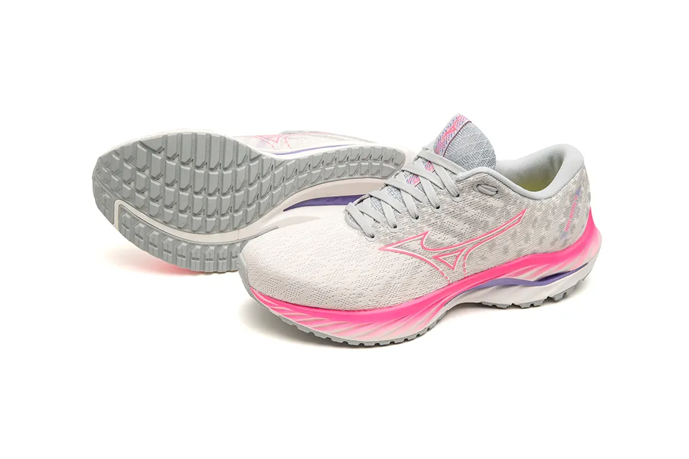 Mizuno Women's Wave Inspire 19 - Snow White/Sakura Glow/Purple Punch