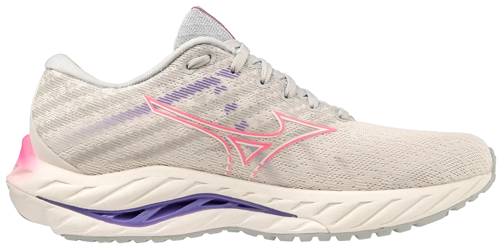 Mizuno Women's Wave Inspire 19 - Snow White/Sakura Glow/Purple Punch