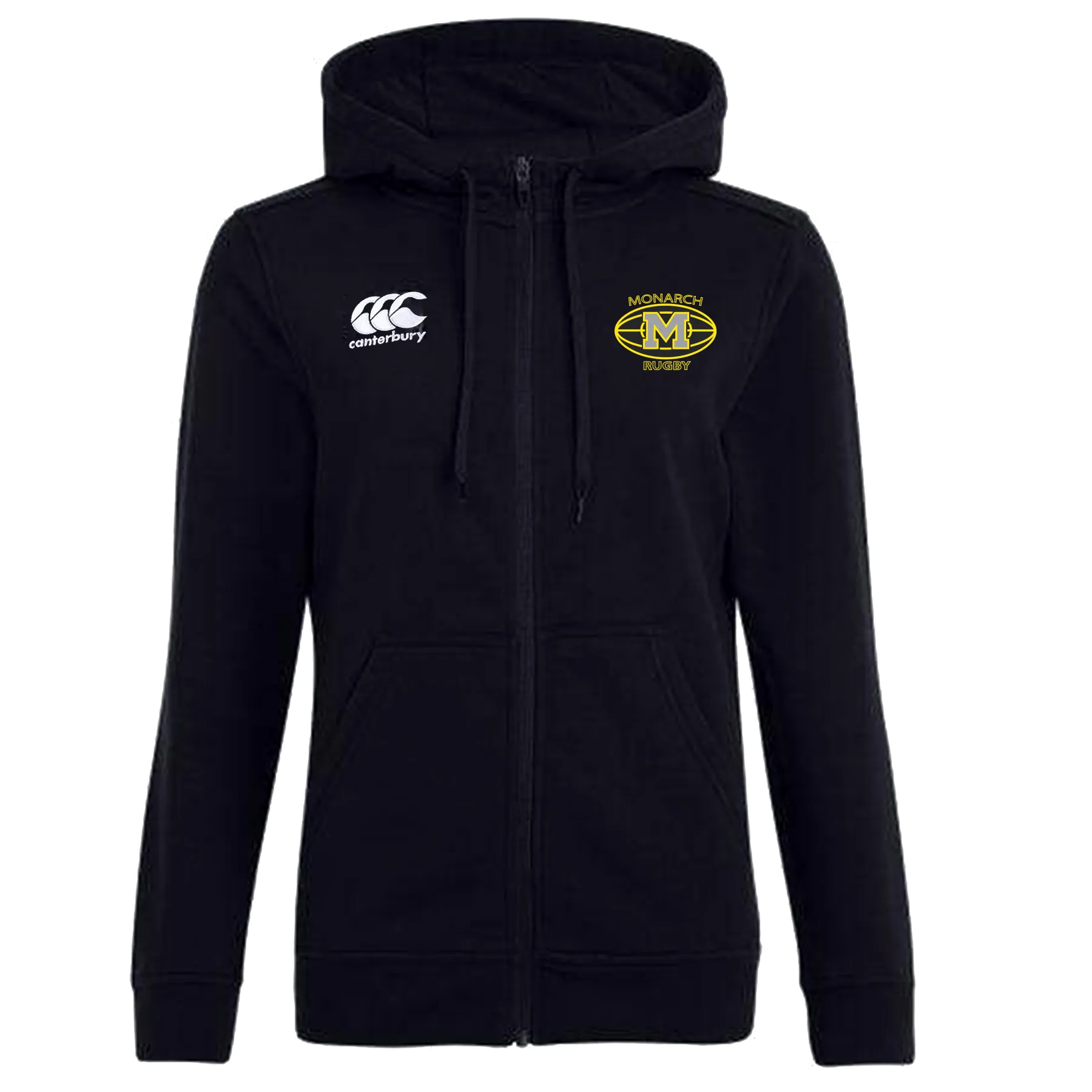 Monarch Rugby Canterbury Women's Black  Full Zip Rugby Hoodie