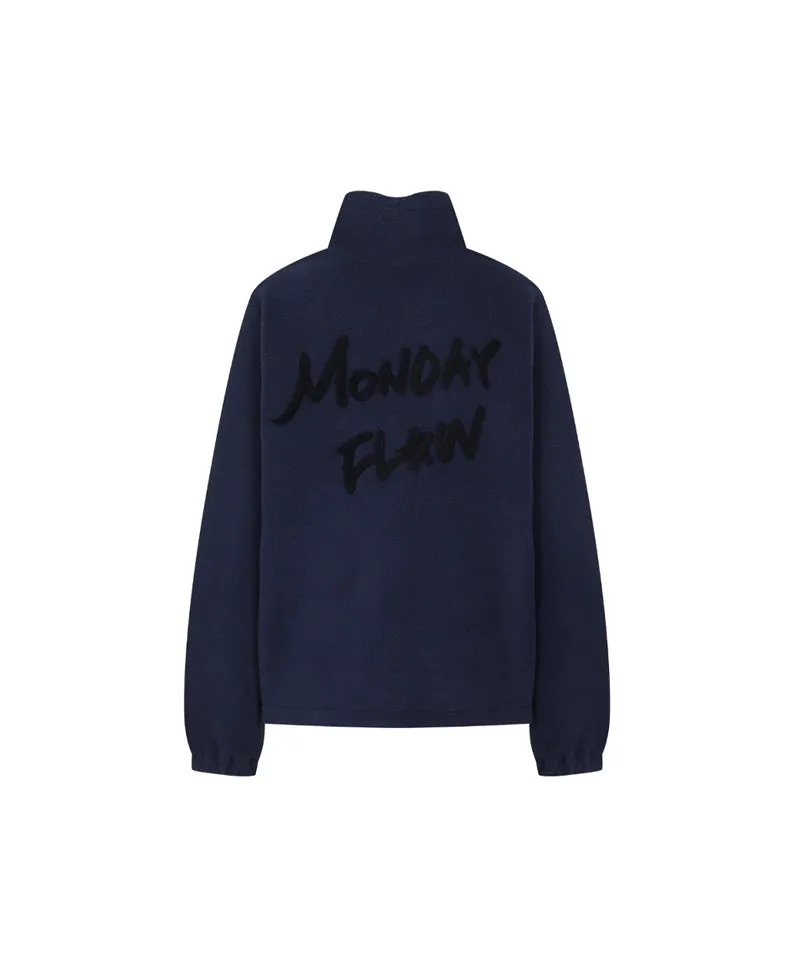 Monday Flow Half Zip-Up Warm Soft Fleece Top - Navy