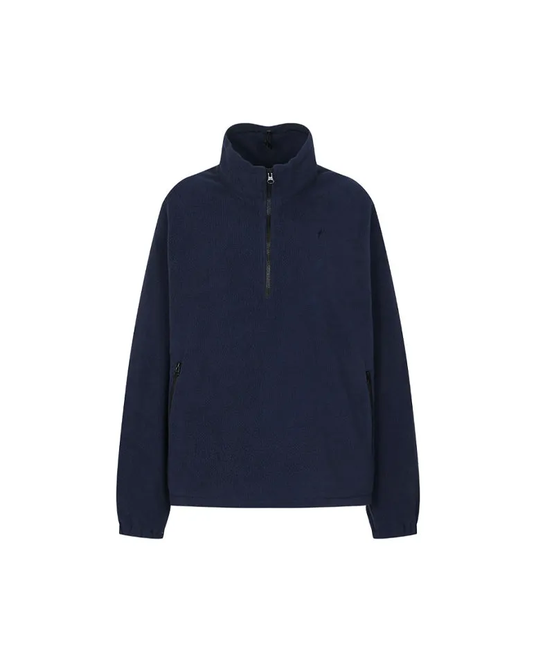 Monday Flow Half Zip-Up Warm Soft Fleece Top - Navy
