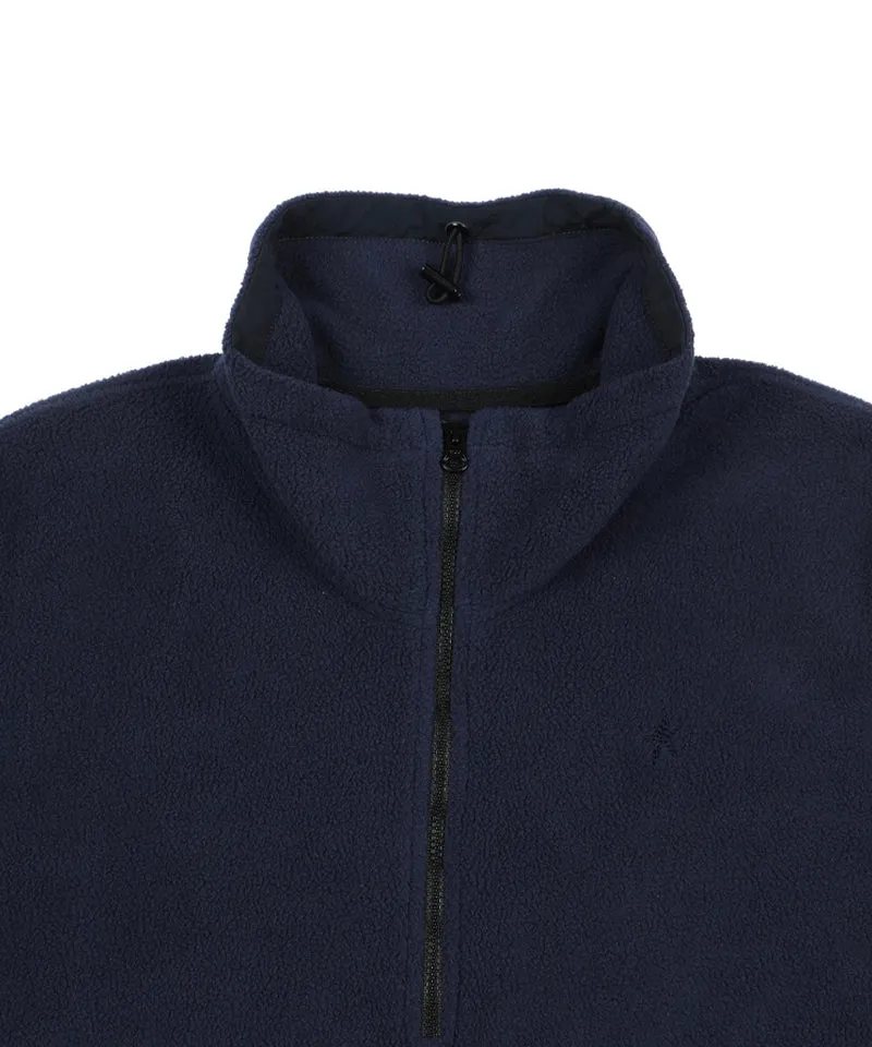 Monday Flow Half Zip-Up Warm Soft Fleece Top - Navy