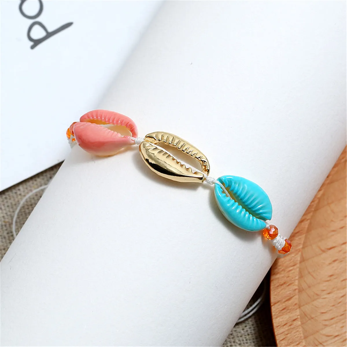 Mulitcolor Shell & 18K Gold-Plated Adjustable Bracelet