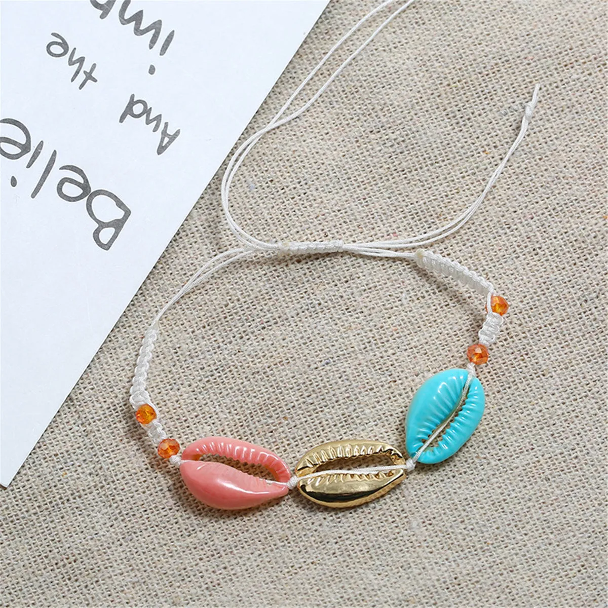 Mulitcolor Shell & 18K Gold-Plated Adjustable Bracelet