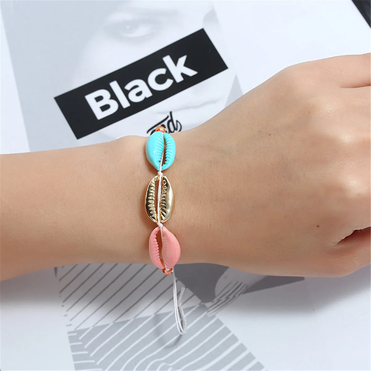 Mulitcolor Shell & 18K Gold-Plated Adjustable Bracelet