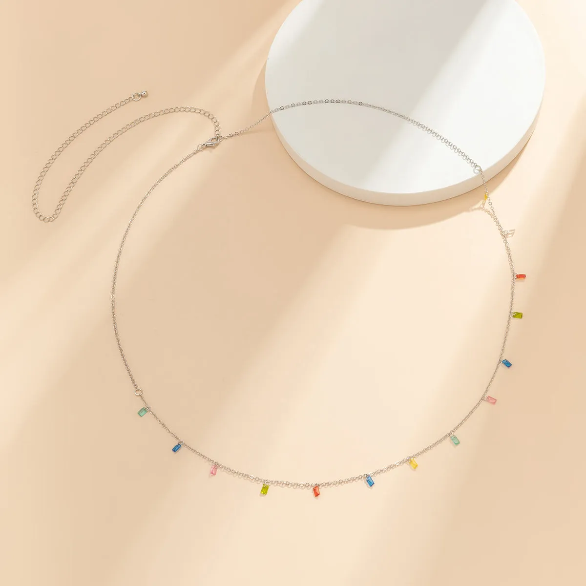 Multicolor Crystal & Silver-Plated Waist Chain
