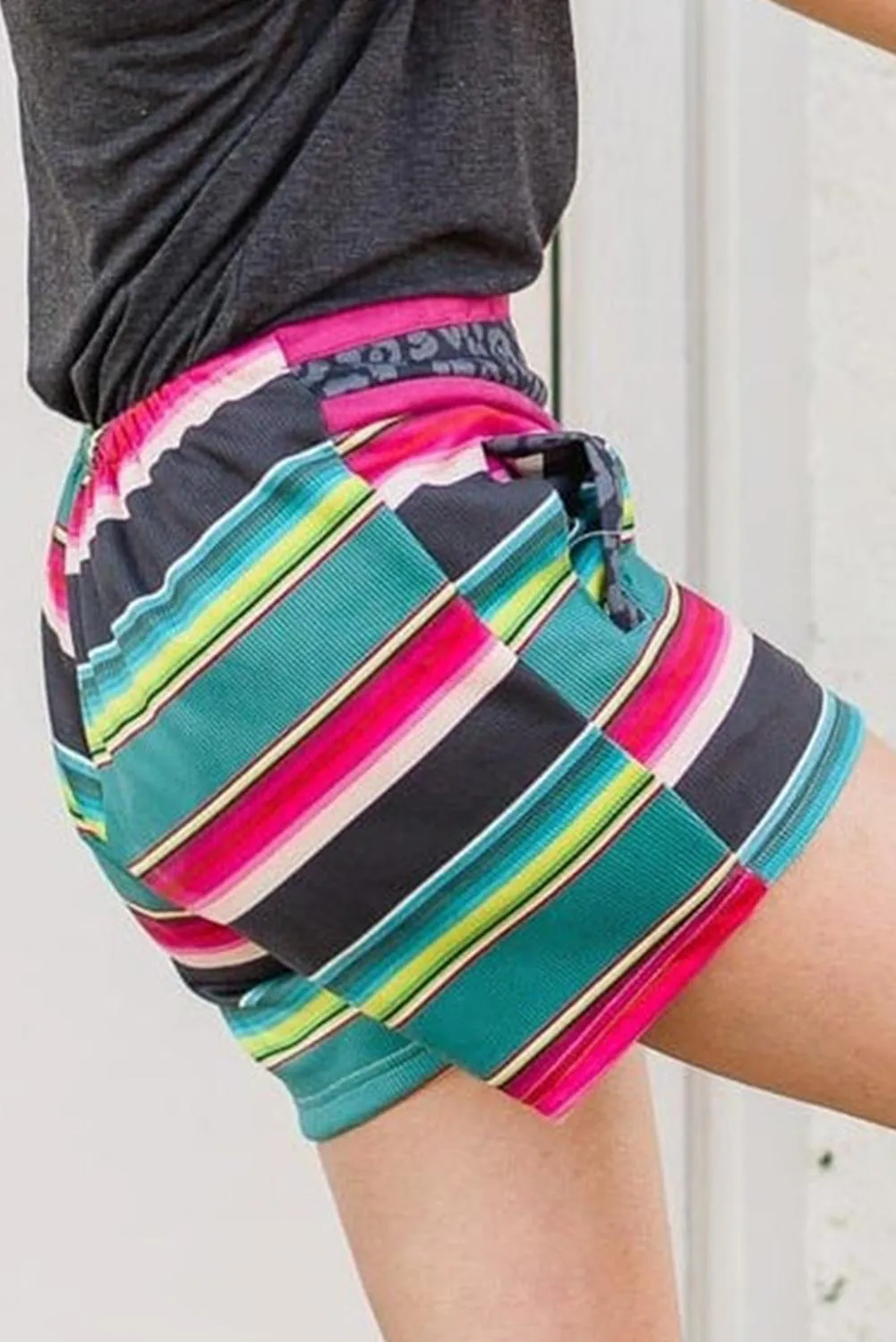 Multicolor Leopard Lagoon Shorts with Pockets