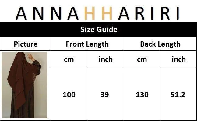 Munawara Dusty Blue three layer chiffon khimar hijab niqab
