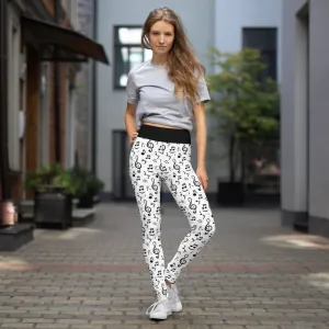 Music Notes - High-Waist Yoga Leggings