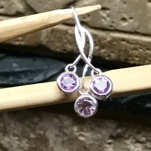 Natural 1.5ct Amethyst 925 Solid Sterling Silver Pendant 30mm