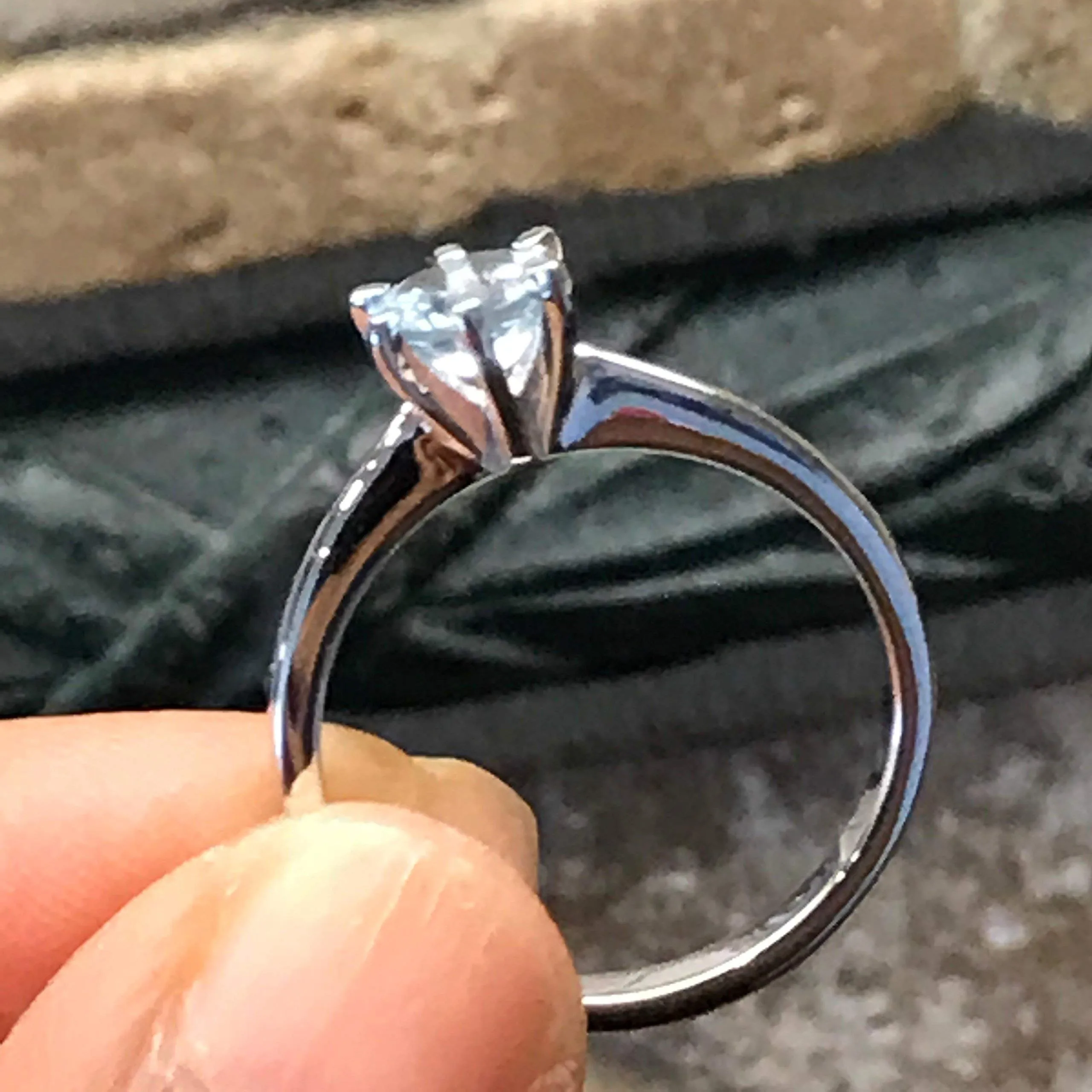 Natural 1ct Aquamarine 925 Solid Sterling Silver Engagement Ring Size 6, 7, 8, 9