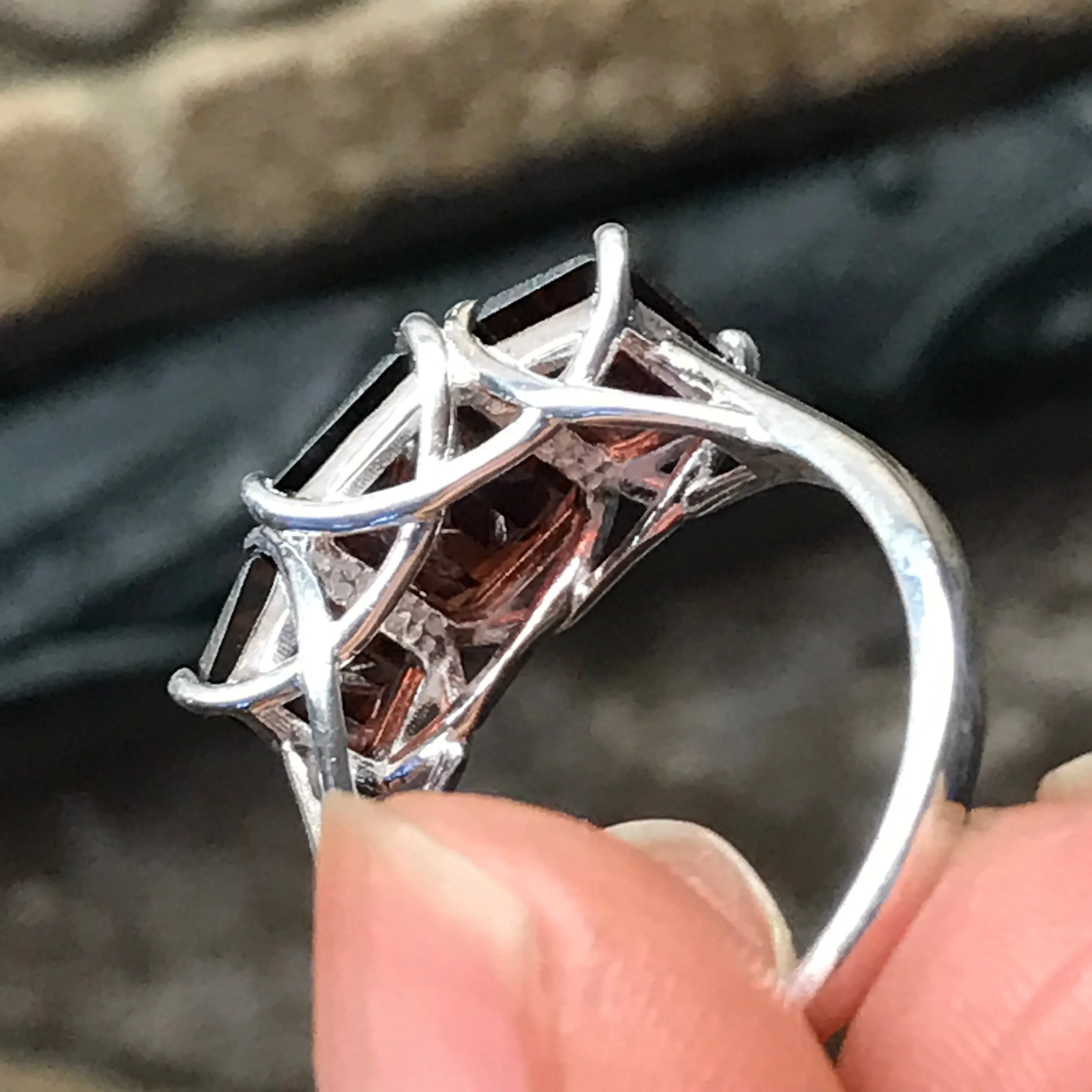 Natural 4ct Garnet 925 Solid Sterling Silver Ring Size 6, 7, 8, 9