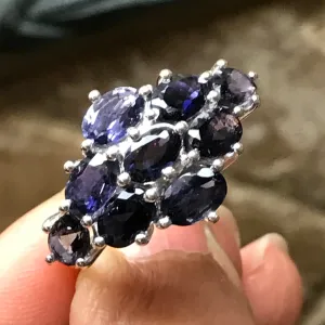 Natural 7ct Iolite  925 Solid Sterling Silver Wedding Ring Size 5, 6, 7, 8, 9