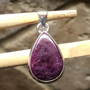 Natural African Ruby 925 Solid Sterling Silver Pendant 30mm