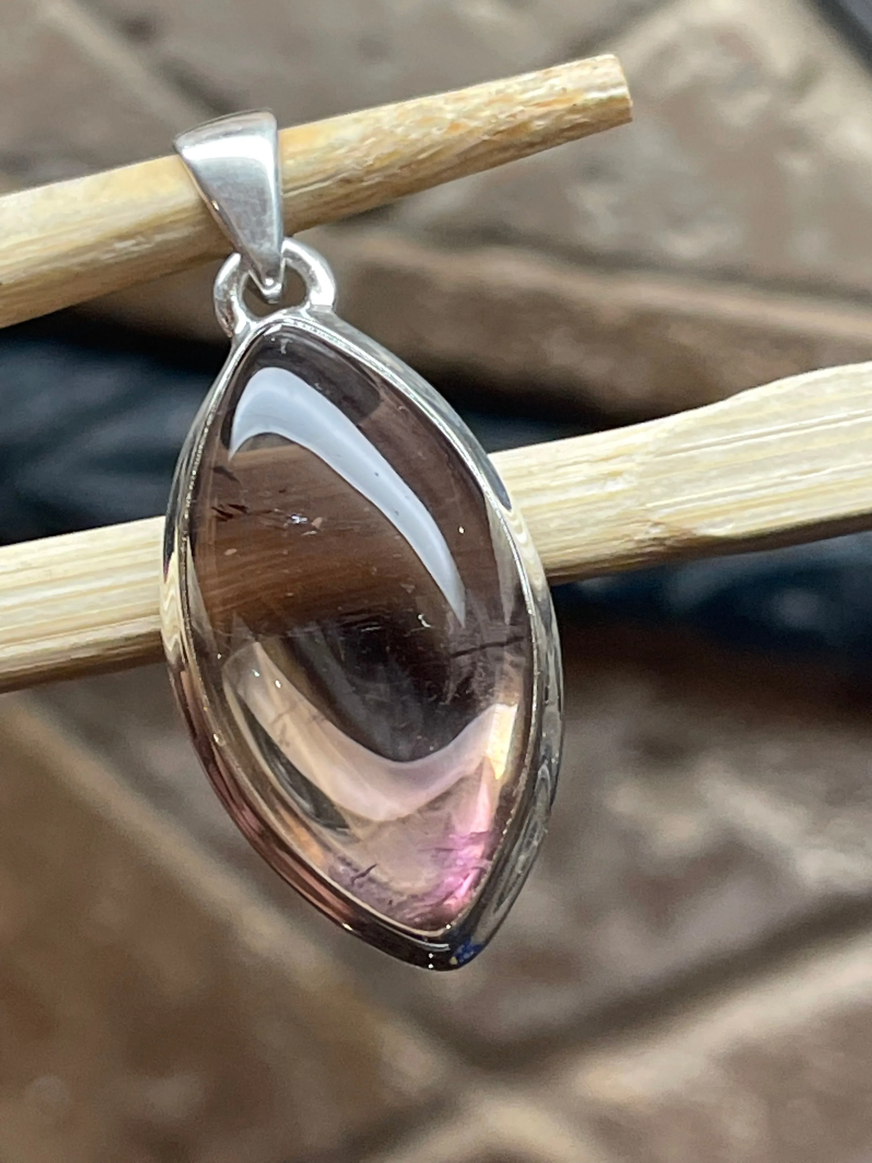 Natural Ametrine 925 Solid Sterling Silver Pendant 40mm