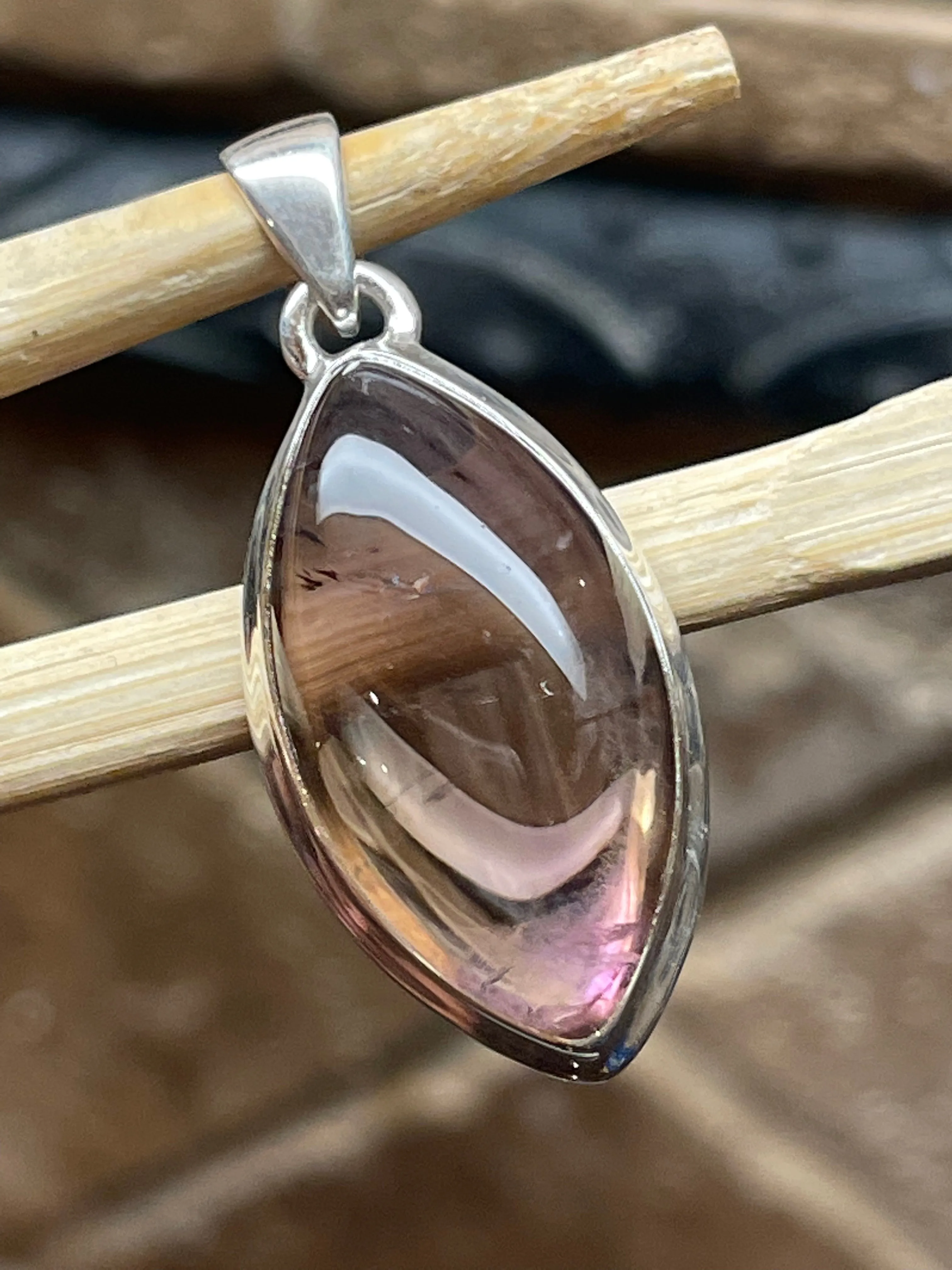 Natural Ametrine 925 Solid Sterling Silver Pendant 40mm
