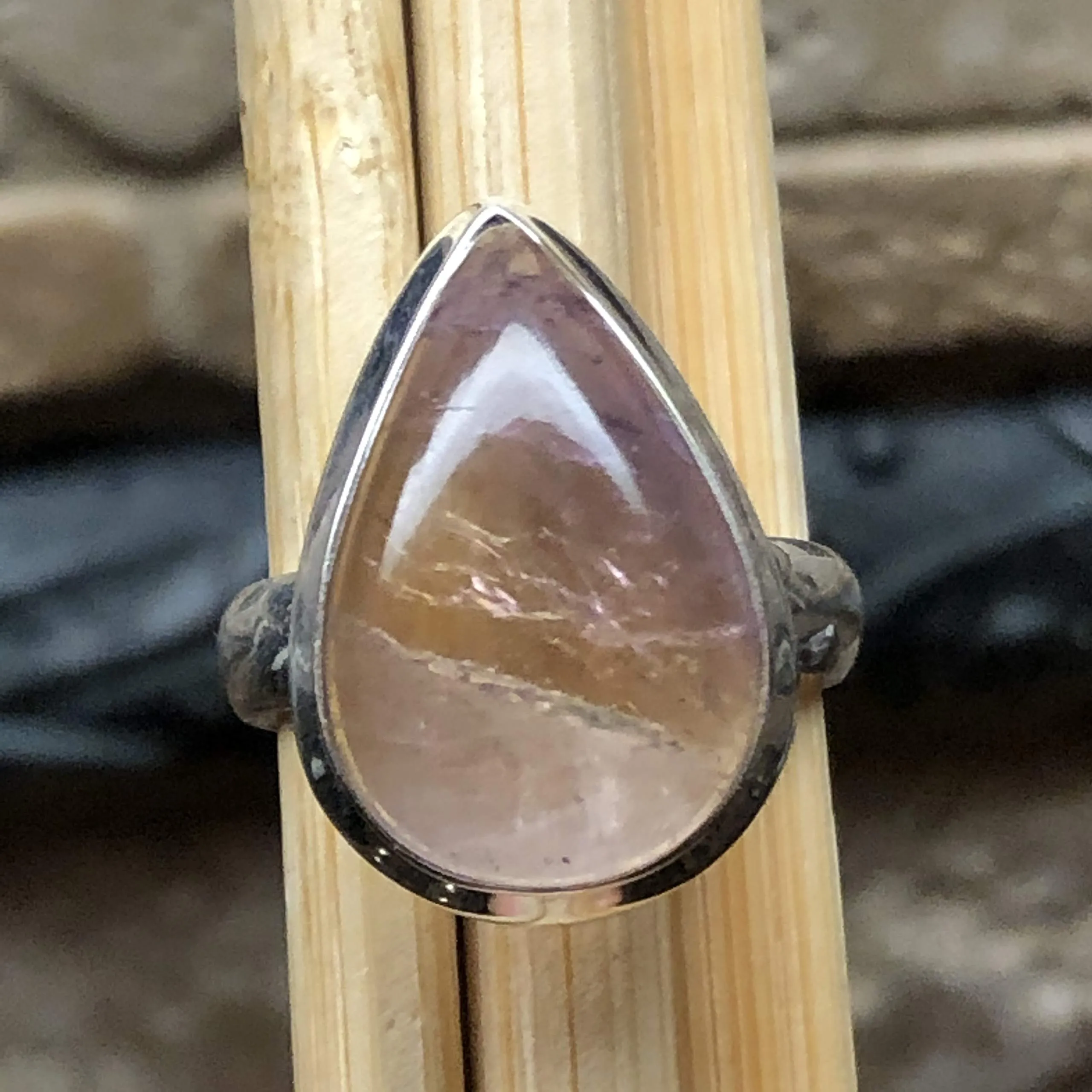 Natural Ametrine 925 Solid Sterling Silver Ring Size 6.5, 7.5