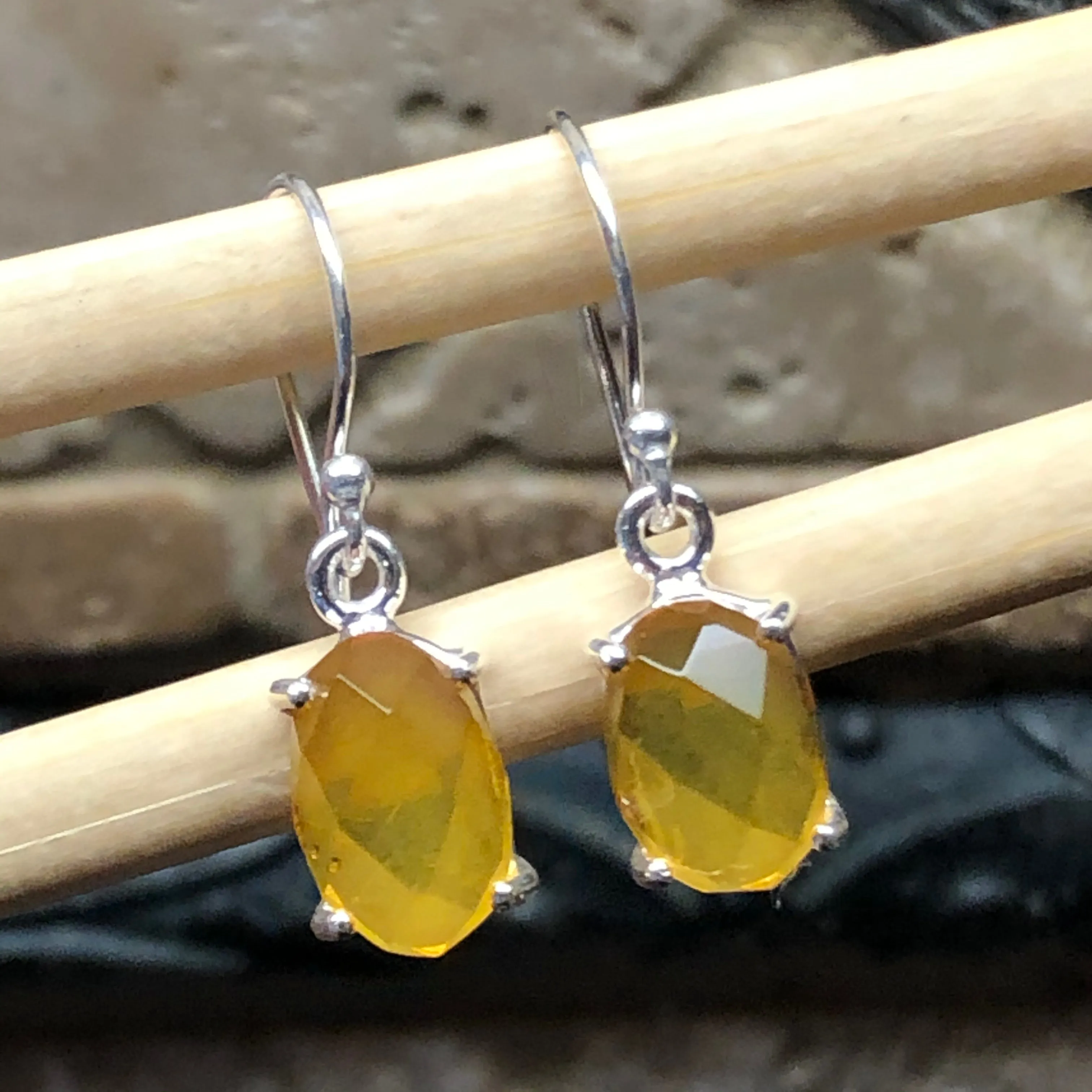 Natural Baltic Amber 925 Solid Sterling Silver Earrings 25mm