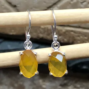 Natural Baltic Amber 925 Solid Sterling Silver Earrings 25mm