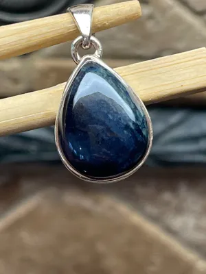 Natural Blue Vivianite Pendant Necklace