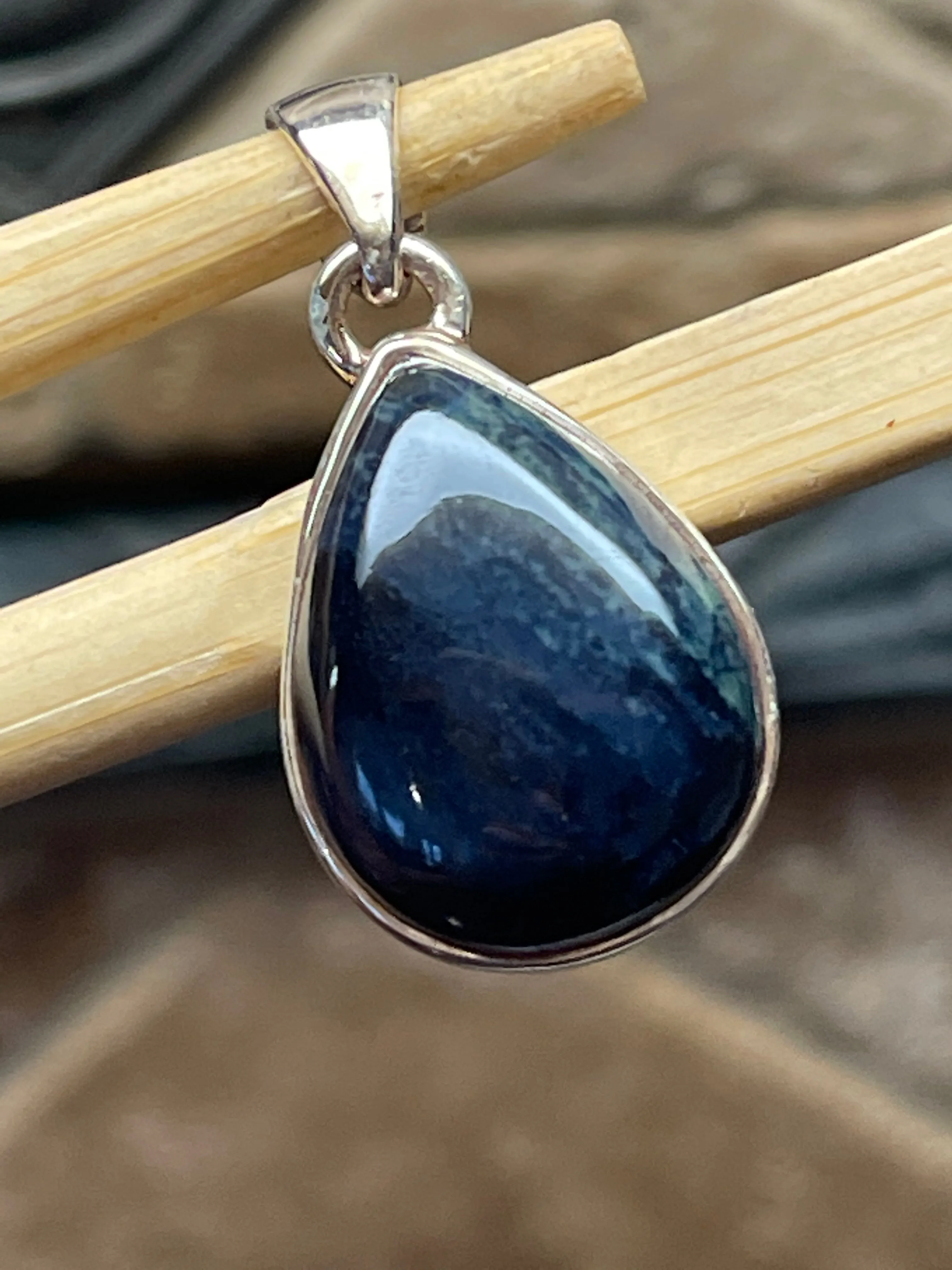 Natural Blue Vivianite Pendant Necklace