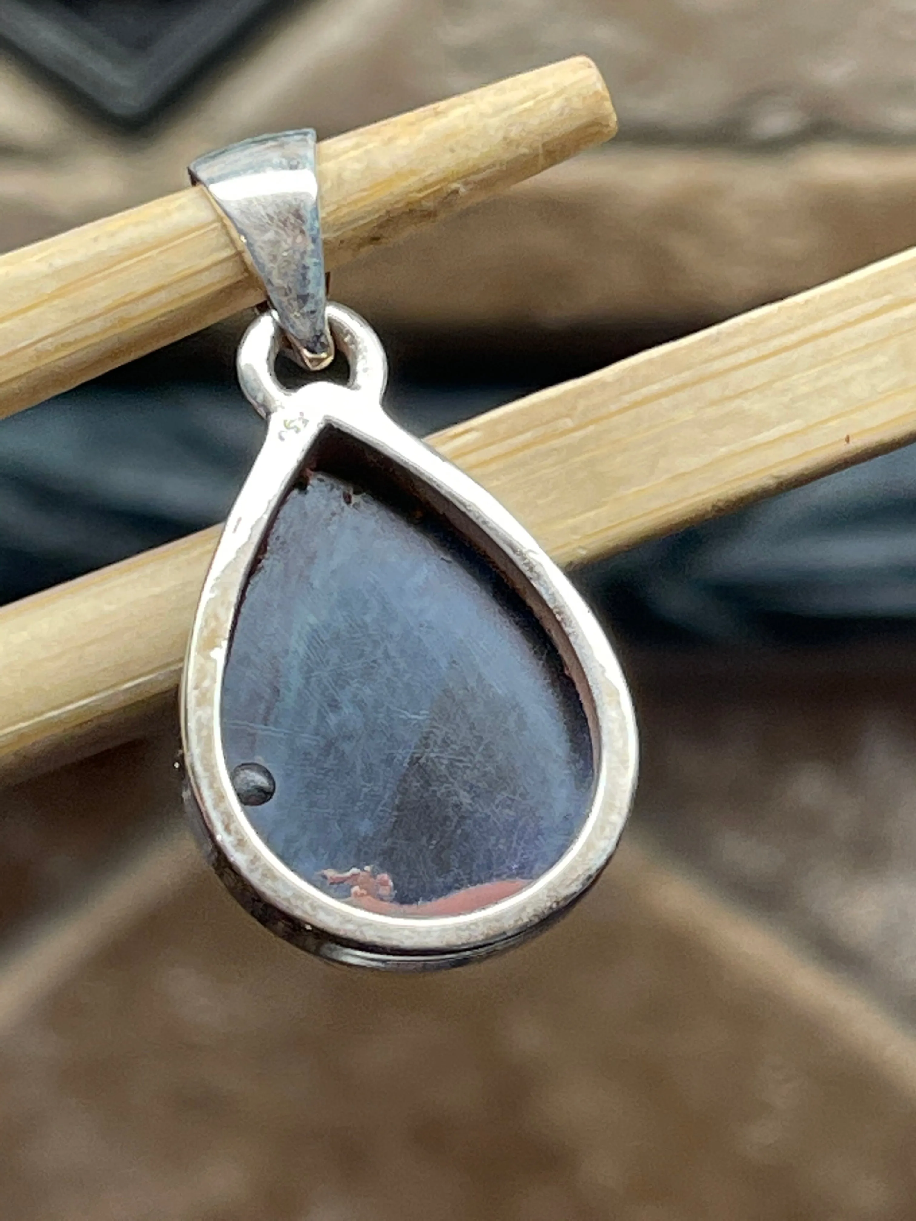 Natural Blue Vivianite Pendant Necklace