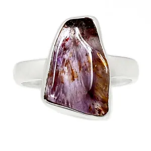 Natural Cacoxenite 925 Sterling Silver Ring Size 8.75