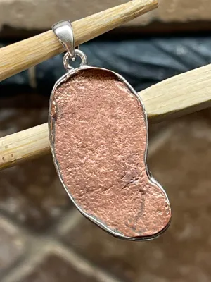 Natural Copper Nugget 925 Solid Sterling Silver Unisex Pendant 45mm