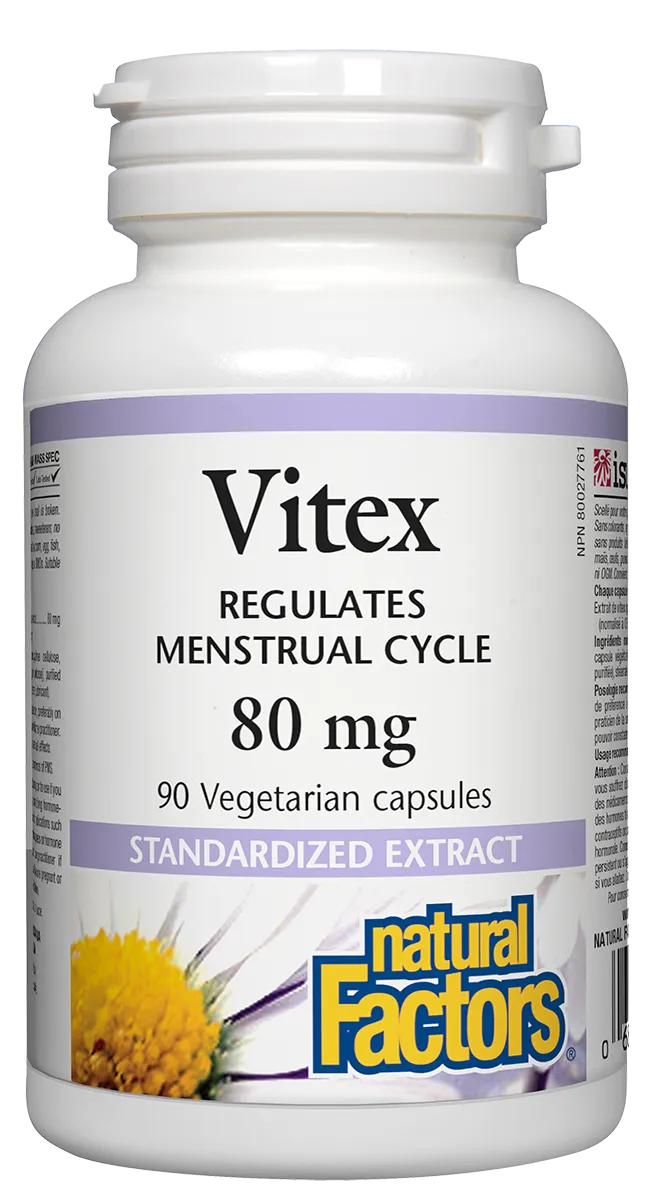 Natural Factors Vitex Standardized Extract 80mg 90 Vegetarian Capsules