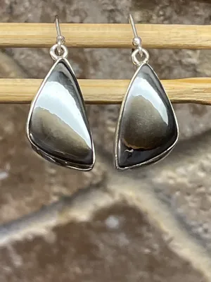 Natural Hematite 925 Solid Sterling Silver Earrings 35mm