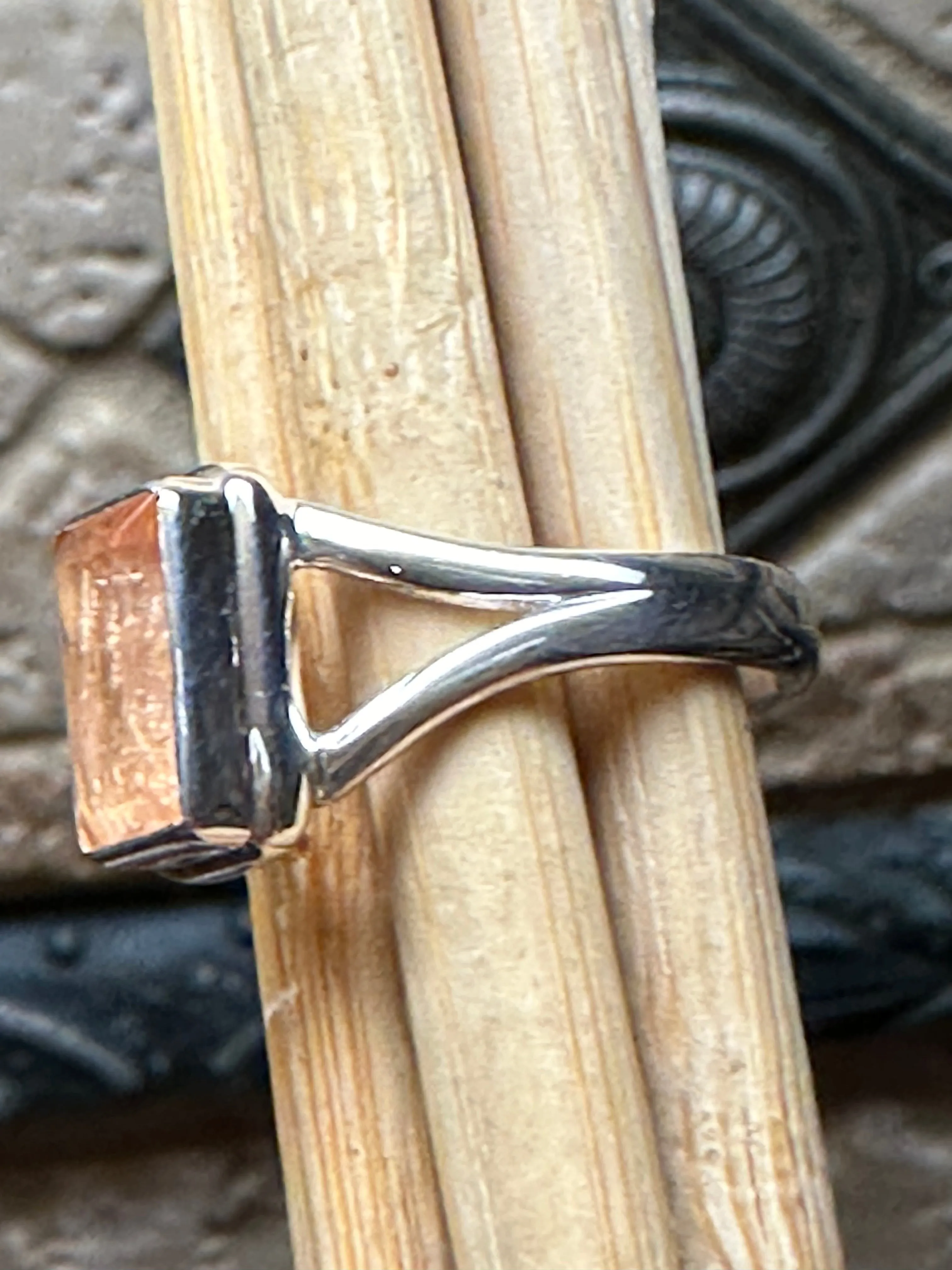 Natural Imperial topaz 925 Sterling Silver Men's Ring Size 5