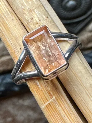 Natural Imperial topaz 925 Sterling Silver Men's Ring Size 5