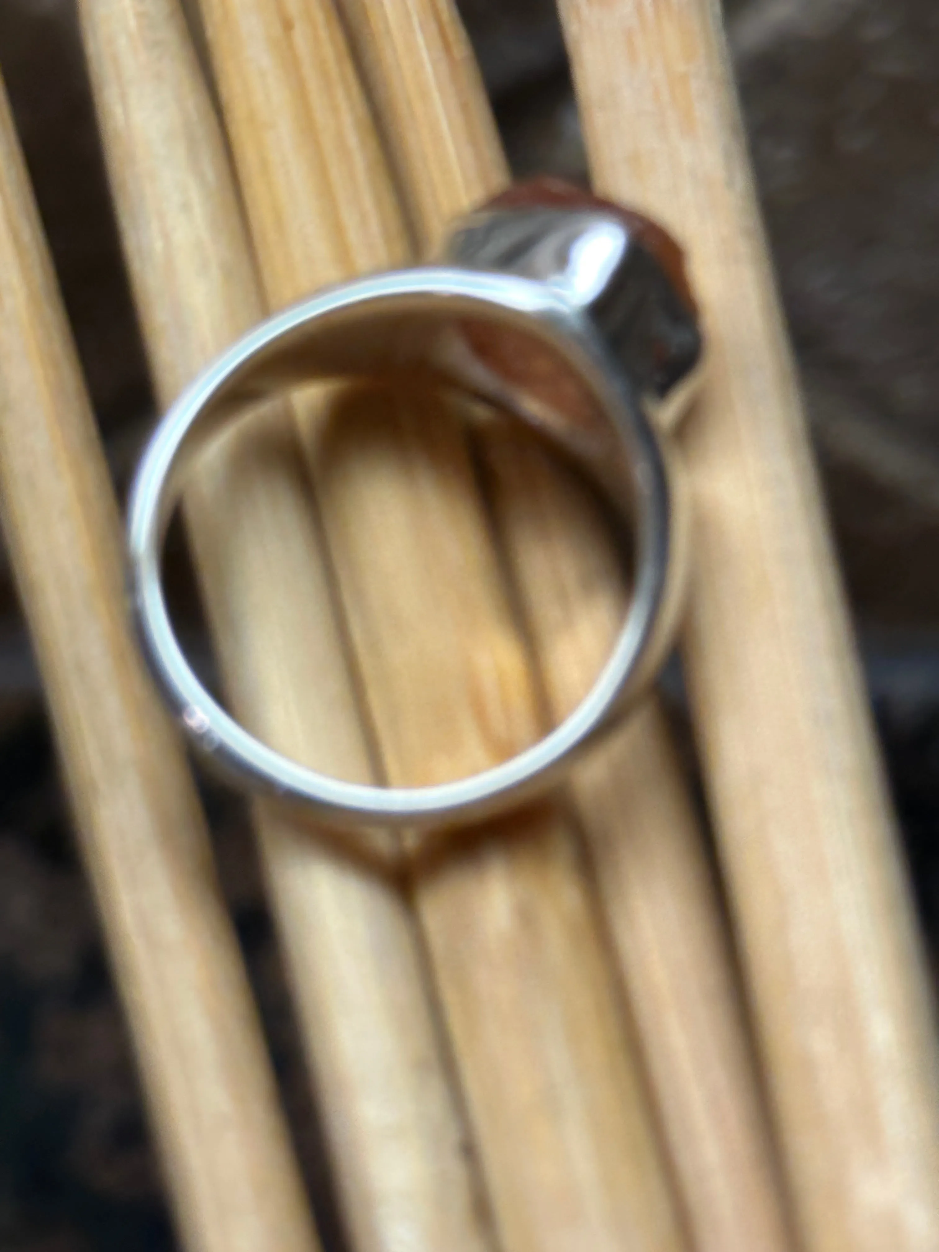 Natural Imperial topaz 925 Sterling Silver Men's Ring Size 8